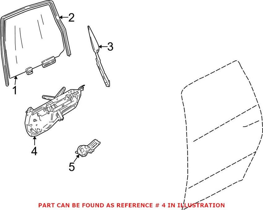 Volvo Window Regulator - Rear Driver Side (w/ Motor) 9152725